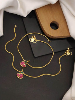 Abdesigns - Enchanting Kundan Duck Gold Plated Anklet