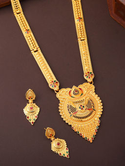 Estele - Traditional Gold-Plated Gehena Long Jewellery Set