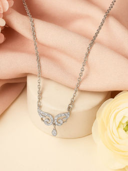 Estele - Elegant Gehena Silver Finish Lightweight Necklace