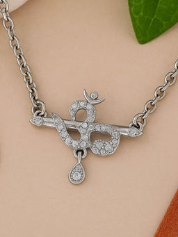 Estele - Gehena Spiritual Silver Finish Om Symbol Necklace