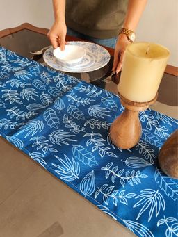 Akira Furnishings - Breezy Blue & White Table Runner