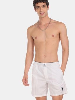 U.S. POLO ASSN. - Men White I021 Comfort Fit Print Cotton Boxers