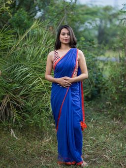 I LOVE SAREES - Cosmos Contrast Border Saree without Blouse