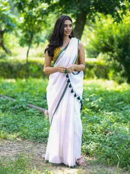 I LOVE SAREES - Shower Song Border Saree without Blouse