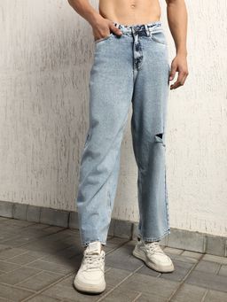 Hubberholme - Men Baggy Heavy Fade Cotton Heavy Distress Jeans