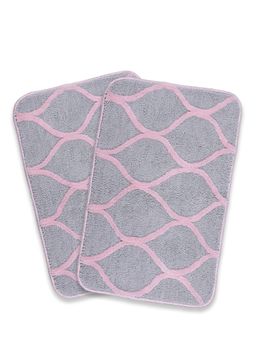 Saral Home - Haven Geometric Bath Door Mat Pink 2