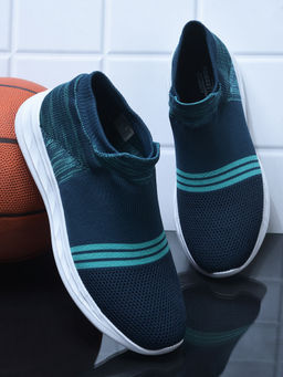 LIBERTY - Force 10 ELOISE-1E Sports Non Lacing Running Shoes for Mens - Teal Blue