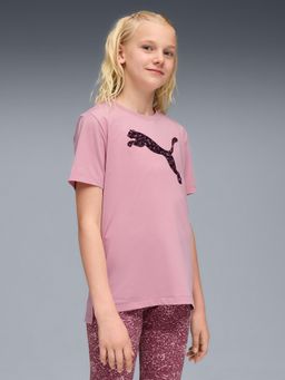 Puma - Girls Pink Polyester Printed T-Shirt