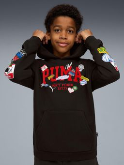 Puma - Hooper Hotline Boys Black Graphic Basketball Hoodie