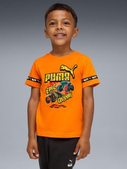 Puma - X Hot Wheels Boys Orange Graphic Crew Neck T-Shirt