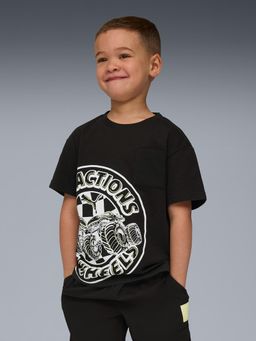 Puma - X Hot Wheels Boys Black Graphic Cotton T-Shirt