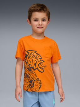 Puma - X Hot Wheels Boys Orange Graphic Cotton T-Shirt