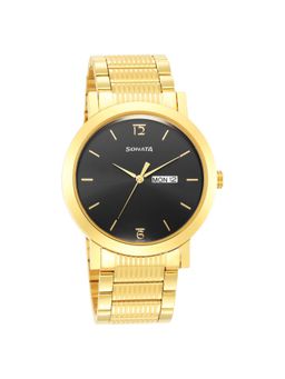 Sonata - 77108YM04 Black Dial Analog Watch for Men