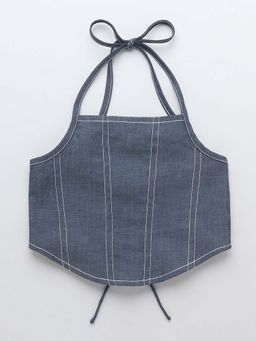 Taffy - Navy Blue Stripes Comfortable Fit Top (7-8 Years)