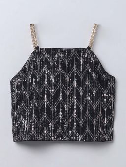 Taffy - Black Embellished Comfortable Fit Top