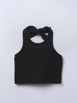 Taffykids - Black Solid Comfortable Fit Top
