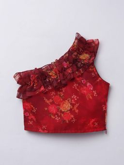 Taffy - Red Floral Comfortable Fit Top
