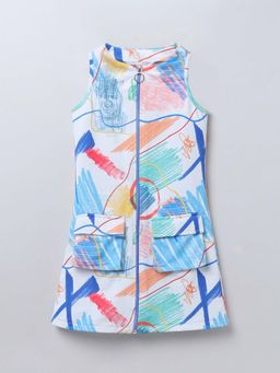 Taffy - Multi-Color Printed A-Line Fit Dress (9-10 Years)