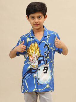 Kidsville - Official Dragon Ball Z Graphic Printed Blue Regular Fit Shirt For Boys