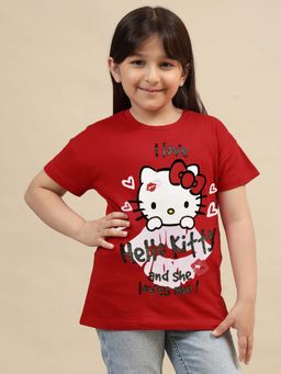 Kidsville - Official Hello Kitty Printed Relaxed Fit Tshirt For Girls