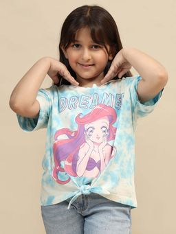 Kidsville - Official Disney Princess Graphic Printed Multicoloured Oversized Fit Tshirt For Girls