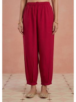 House of Chikankari - Maroon Hoc Women Rayon Afghani Pant