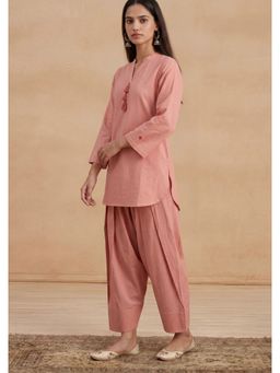 House of Chikankari - HOC Women Pink Handloom Cotton Kurta with Salwar