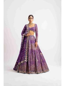 Vvani by Vani Vats - Purple Heavy Lehenga and Blouse and Dupatta