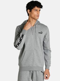 Puma - Ess Tape Full-Zip Fl Men Gray Hoodie