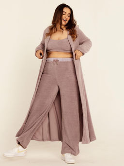 Lea Clothing - Brie Lavender Teddy Crop Top