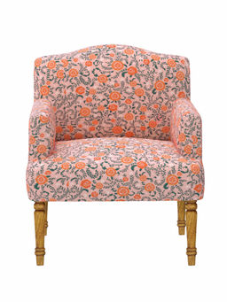 Chumbak - Nawaab Arm Chair - Earthy Florals Peach