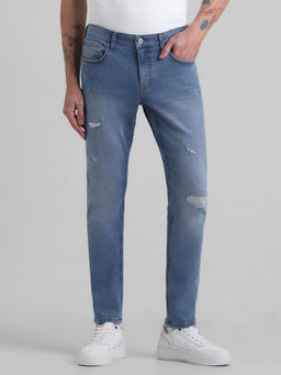 Jack & Jones - Blue Glenn Slim Fit Low Rise Stretch Jeans