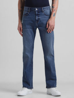Jack & Jones - Blue Ray Straight Mid Rise Stretch Jeans
