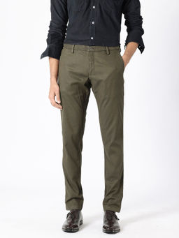 Rare Rabbit - Cellular Primary Olive Solid Trouser