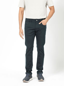 Rare Rabbit - Essen Dusky Teal Solid Jeans