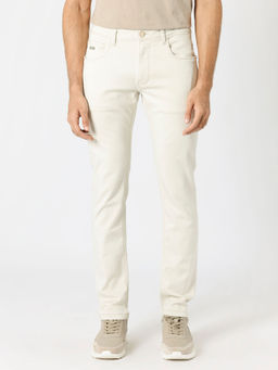 Rare Rabbit - Essen Primary Off White Solid Jeans