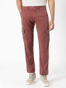 Rare Rabbit - Inbuil Primary Brown Solid Trouser