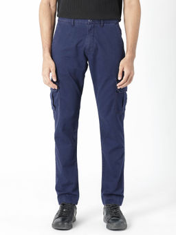 Rare Rabbit - Inbuil Primary Navy Solid Trouser