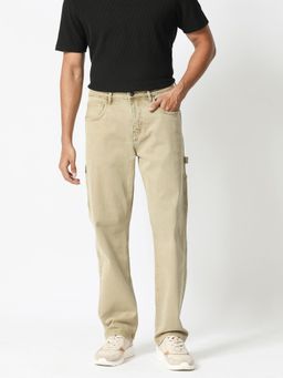 Rare Rabbit - Vannes Light Beige Solid Jeans