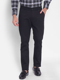 CRIMSOUNE CLUB - Mens Black Solid Trousers