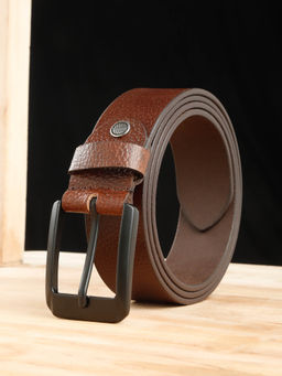 Teakwood - Men Classic Brown Texture Leather Casual Belt