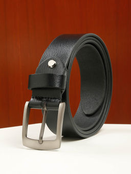 Teakwood - Mens Black Casual Solid Leather Belt