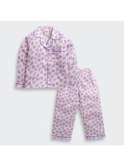 TINY GIRL - Barbie By Full Sleeve Heart Print Night Suit