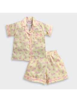 TINY GIRL - Barbie By Half Sleeve Barbie Logo Print Night Suit Set
