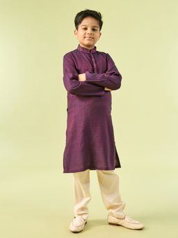 Manyavar - Purple Elegance Kurta With Pyjama