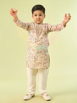 Manyavar - Cream Radiant Kurta With Pyjama