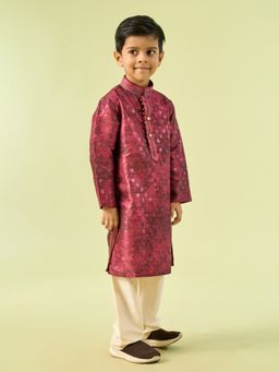 Manyavar - Maroon Kurta With Pyjama