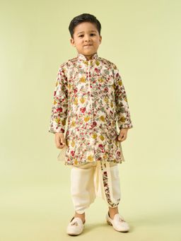 Manyavar - Cream Hued Kurta With Dhoti