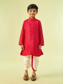 Manyavar - Radiant Rust Kurta With Dhoti