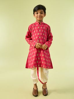 Manyavar - Rani Pink Festive Kurta With Dhoti